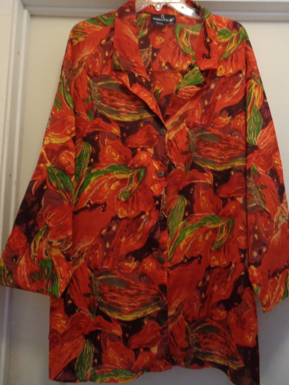 BEAUTIFUL & BRIGHT REDS ORANGES ETC CAROL LITTLE BIG SHIRT DRESS 20 W